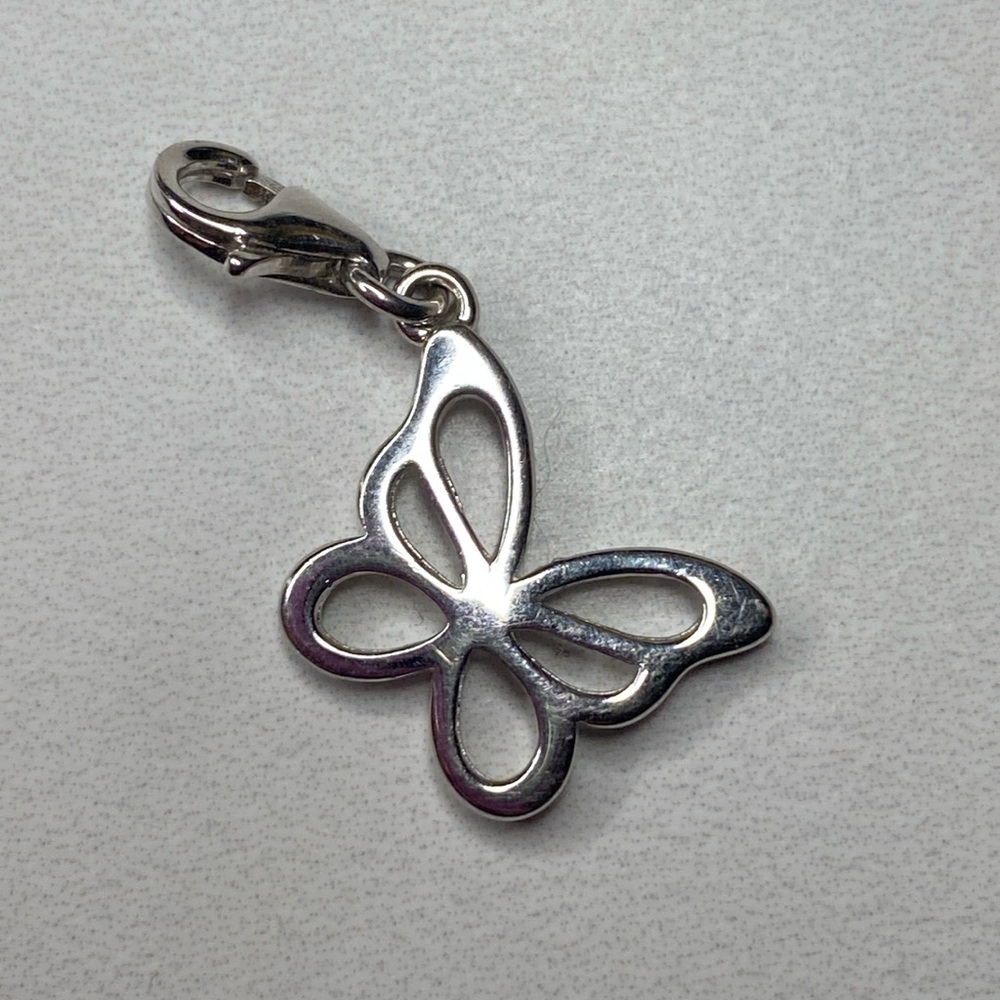 Butterfly clasp lobster class‎ charm 925 sterling silver